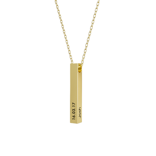 3D gravírovaný pruhový náhrdelník - personalizovaná elegancia