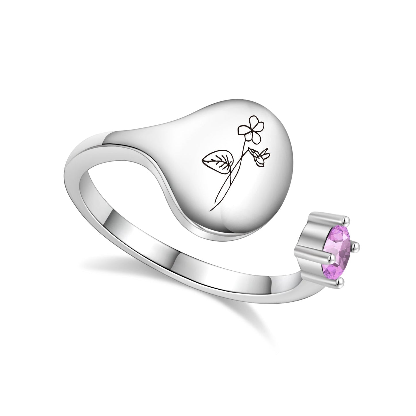 Bague de fleurs du mois de naissance