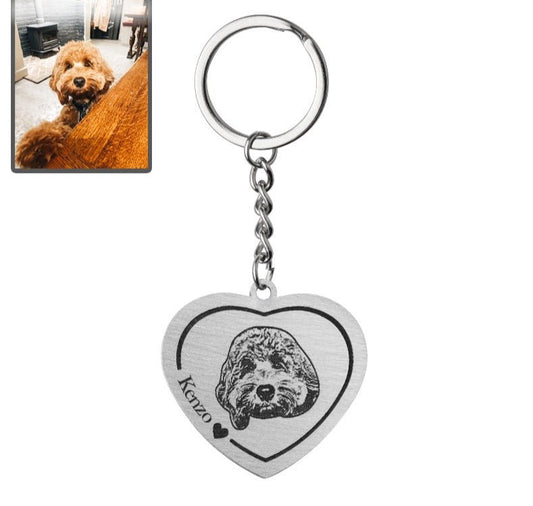 Porte-clés Silhouette de chien coeur