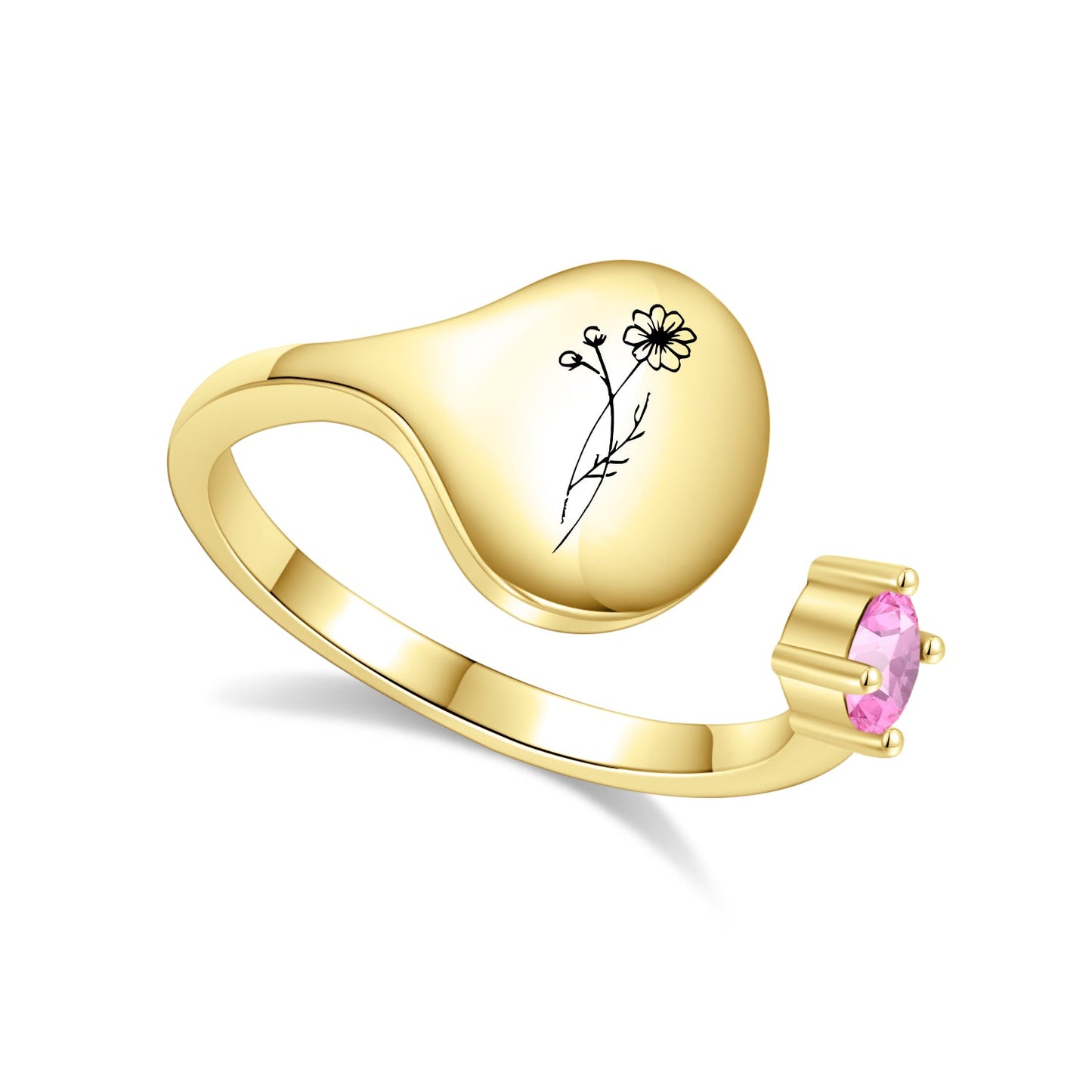 Bague de fleurs du mois de naissance