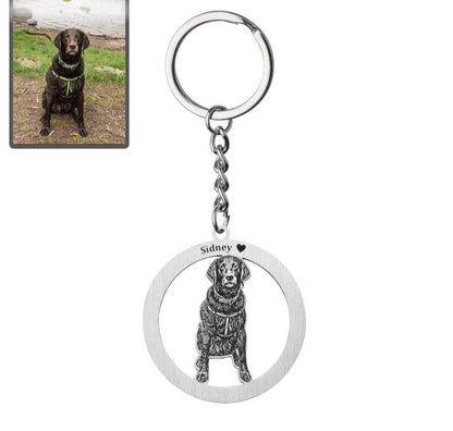 Porte-clés Silhouette de chien cercle